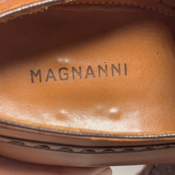 Magnanni Derby Dress Shoe Brown Leather Square Toe Mens Size 10 main image 4